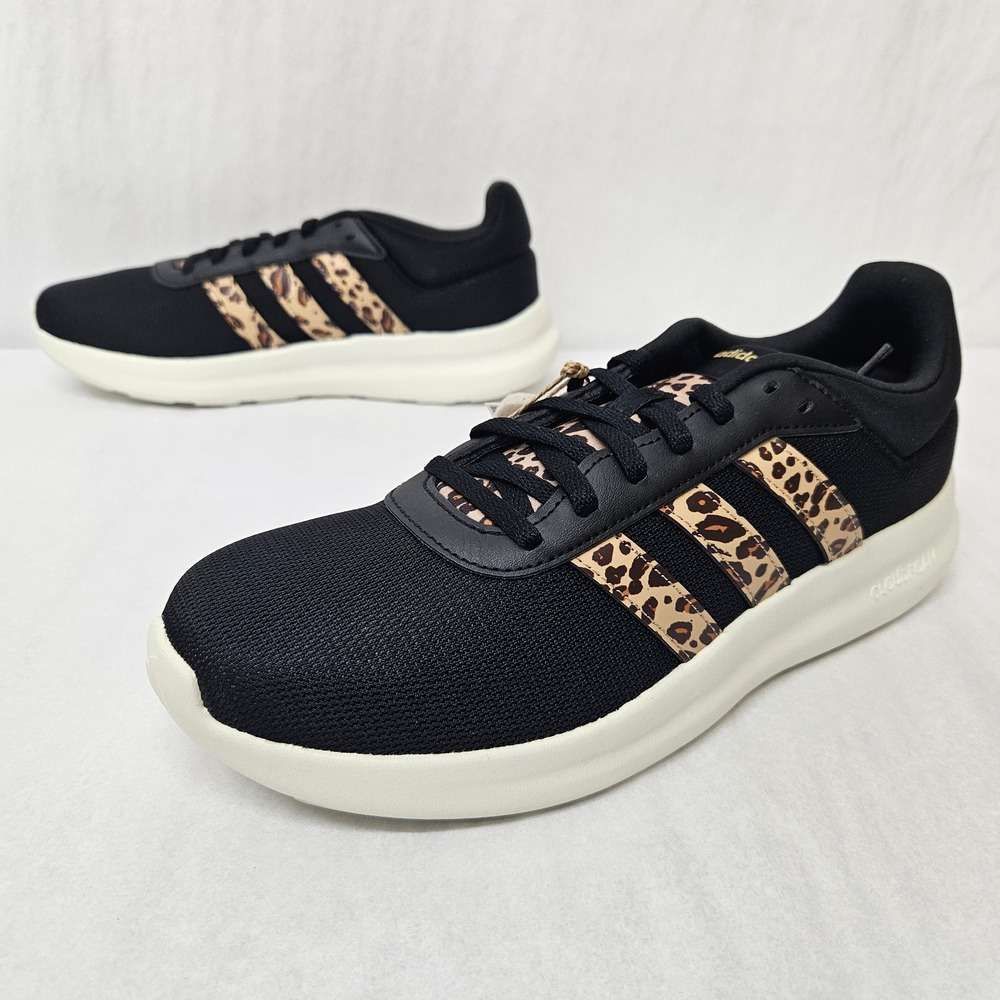 Adidas Lite Racer 4.0 Running Shoes IH5273 Black Leopard Print Womens Size 10 - Picture 3 of 9